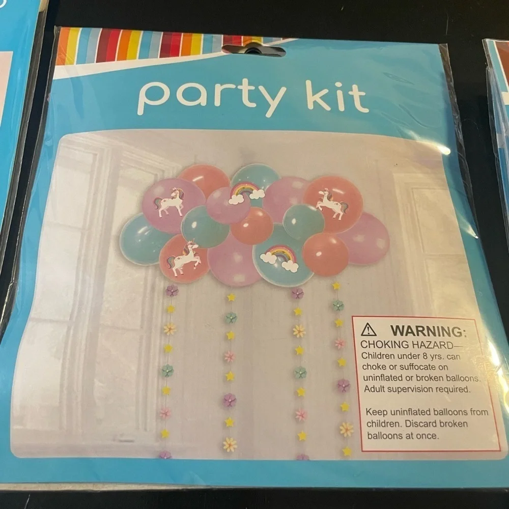 Unicorn Balloon Party Kit with Honeycomb Decor